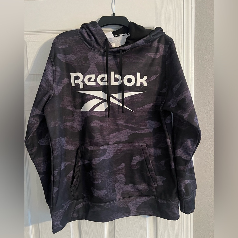 Reebok Black and Purple Camo Hoodie